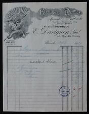 Fattura 1929 DAVIGNON PIUME DI