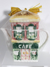 Teiera Twinings dipinta a mano European Cafe - una serie - nuova con etichetta, NOS, VINTAGE