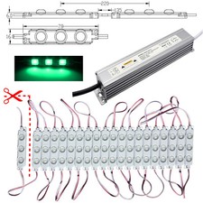10x - 100x LED Modulo - Verde - Alimentatore 230V 12V 1,5W Pubblicità Luce