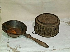 ANTICA COPPIA UTENSILI PASTICCERIA COLINO STAMPO FORMA TORTA BUDINO DIAM12,5H6,5