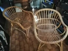 2 poltrone in midollino altezza cm75 larghezza 54 color legno chiaro