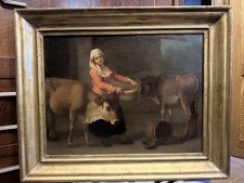 Coppia Di Antichi Dipinti Olio Su Tela Di Epoca 1800