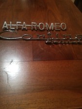  logo stemma auto FORD CORTINA DELUXE, ALFA ROMEO alluminio cromato