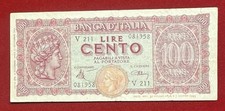 Numismatica Banconota Cartamoneta 100 LIRE ITALIA ELMATA