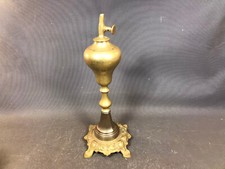 Antico Piede Di Lampada Petrolio O Per Olio IN Ottone Per Stoppino Vintage