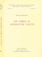 De libro IV annalium Taciti. . Hector Paratore. 1967. .