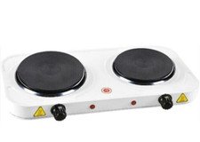 Fornello Elettrico Da Viaggio a 2 Fuochi Doppia Piastra In Ghisa Portatile