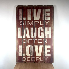 Lavagna Shabby Clayre & Eef 40cm*60cm*1cm LIVE SIMPLY, LAUGH OFTEN, LOVE DEEPLY