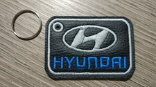 Portachiavi Ricamato Hyundai Logo colore Blu Grigio