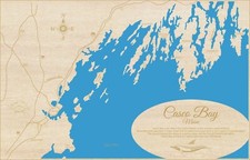 Casco Bay, ME - Mappa costiera - Mappa in legno tagliata al laser | Wall Art | Su ordinazione