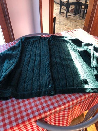 Cardigan lana color - cardigan, verde