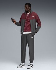  Tuta Intera Completa Tracksuit UOMO Puma Woven Colorblock Grigio Amaranto 