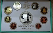 VATICANO 2013 SERIE DIVISIONALE PROOF FS - 8 MONETE EURO + MONETA ARGENTO