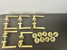 Reguitti Maniglie per Porta Rosette per 4/5 Ante Ottone Massello Opaco e Lucido