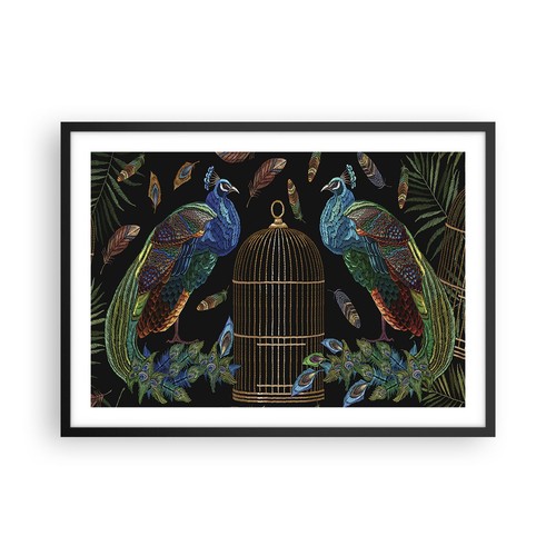 Poster 70x50cm pavoni oro - pavoni,