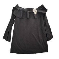 New Zara Black Ruffle Tunic