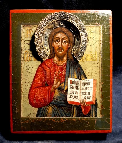 Antica icona russa cristo - russa, "cristo