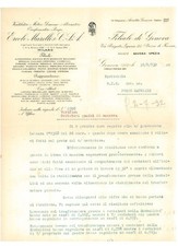 ERCOLE MARELLI GENOVA LETTERA 1932 VENTILATORI MOTORI DINAMO ALTERNATORI POMPE