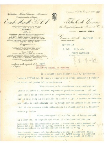 Ercole marelli genova lettera - ercole,