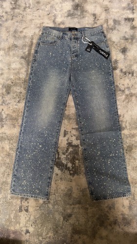 Jeans viola con - , strass