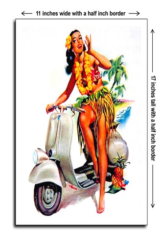 Calendario vespa 1954 - vespa, pinup