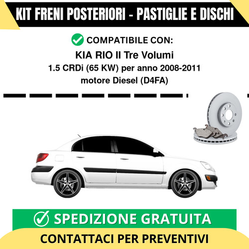 Kit freni posteriori per kia - freni,