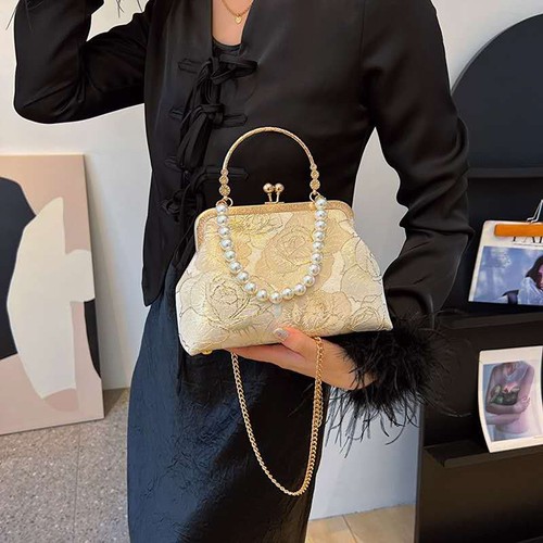 Pochette broccato seta - in,