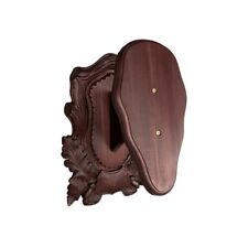 Scudo di legno per trofeo muflone. Pannello. Corna. Caccia. 35x23cm 032501