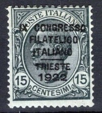 REGNO 1922 15 CENT. CONGRESSO