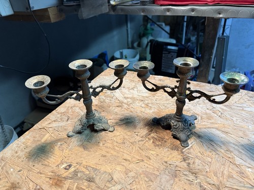 Candelabri antichi coppia - candelabri,