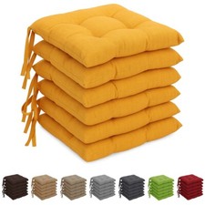 6 CUSCINI Sedie Cucina Copri sedia Imbottiti Laccetti Tinta Unita Vari colori