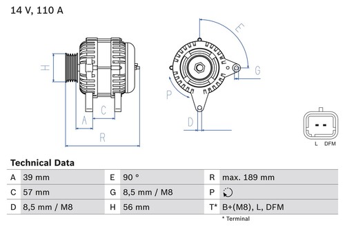 Alternatore bosch 986 083 - alternatore,