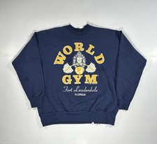 Felpa girocollo vintage World Gym Gorilla bodybuilding uomo grande Florida anni 90