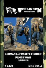 Piloti da caccia tedeschi Luftwaffe 1/48 seconda guerra mondiale (3 figure/set in resina) VERLINDEN #1339