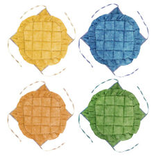 Coprisedie 6 Cuscini Sedia Ali Volant Lacci Tinta Unita Fantasia Effetto Marmo