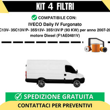 Kit 4 Filtri Tagliando per IVECO Daily IV Furgonato 35C13V- 35C13V/P- 35S13V-...