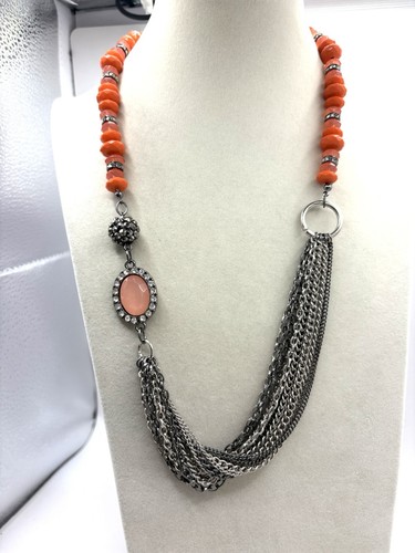 Collana catena arancio con