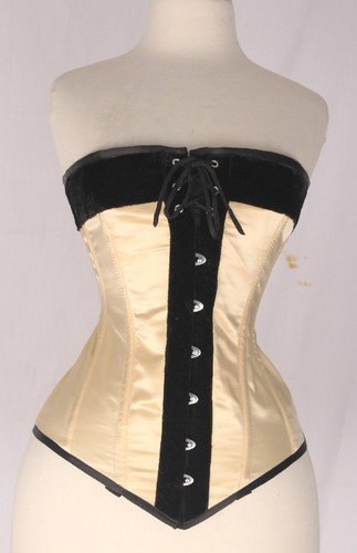 Corsetto panna raso nero
