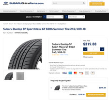 Set of 4 Subaru Dunlop SP