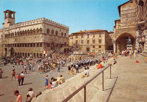 Cartolina perugia piazza - cartolina, iv