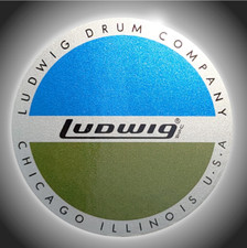 Ludwig blue olive rounded sticker repro decal