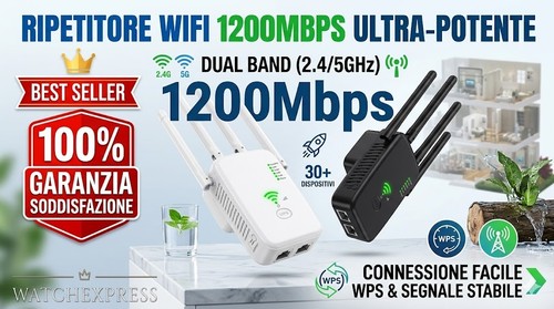 Ripetitore wifi 1200mbps dual - wifi,