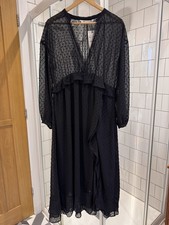 ZARA ABITO MIDI NERO A POIS
