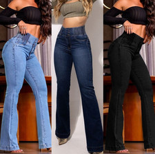 Jeans donna vita alta fondo a