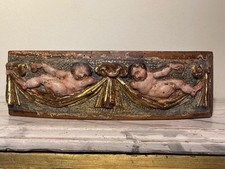 Fregio capitello cimasa putti legno noce  laccato dorato 600