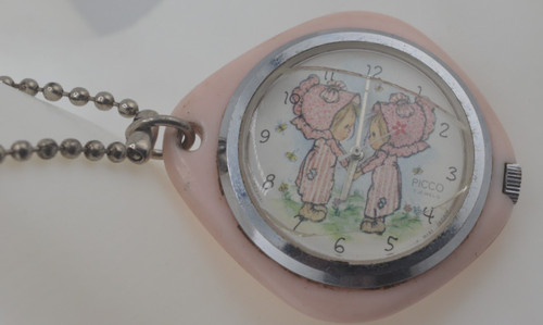 Raro ciondolo orologio vintage