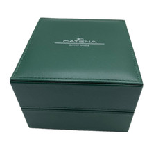 Scatola Orologio CATENA PELLE VERDE SWISS Box Astuccio Nuovo Cofanetto VINTAGE