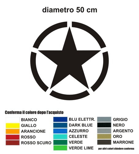 0adesivo stella militare auto - 0adesivo,