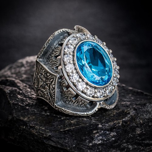 Anello uomo argento - , pietra