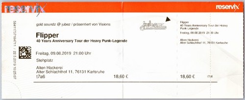 Flipper ticket 2019 tour - ticket,